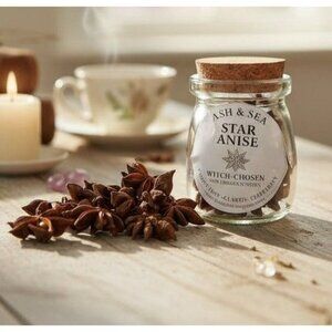 Ash & Sea Star Anise Glass Jar 1oz - Protection & Purification - New